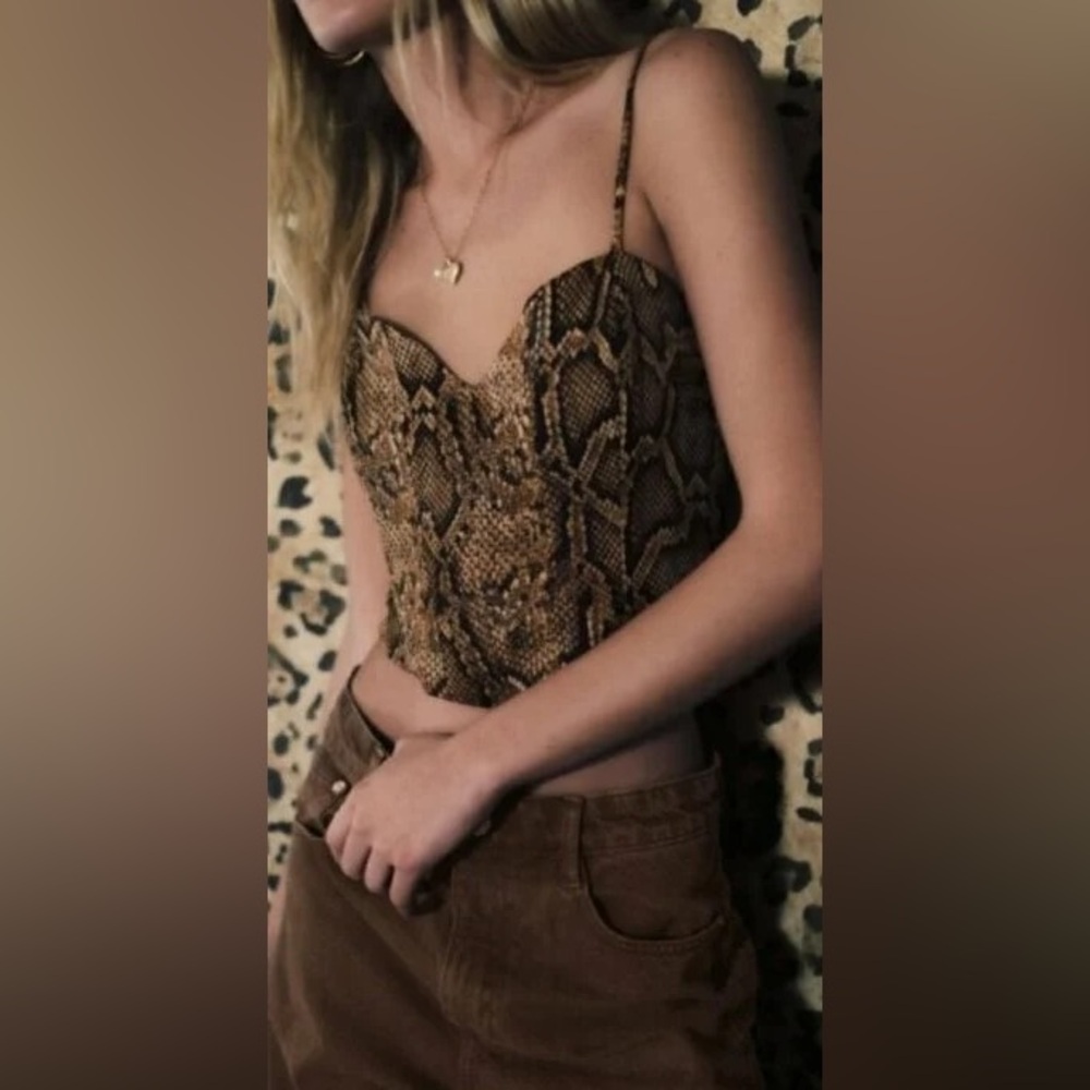 Zara Snake Skin Corset Top